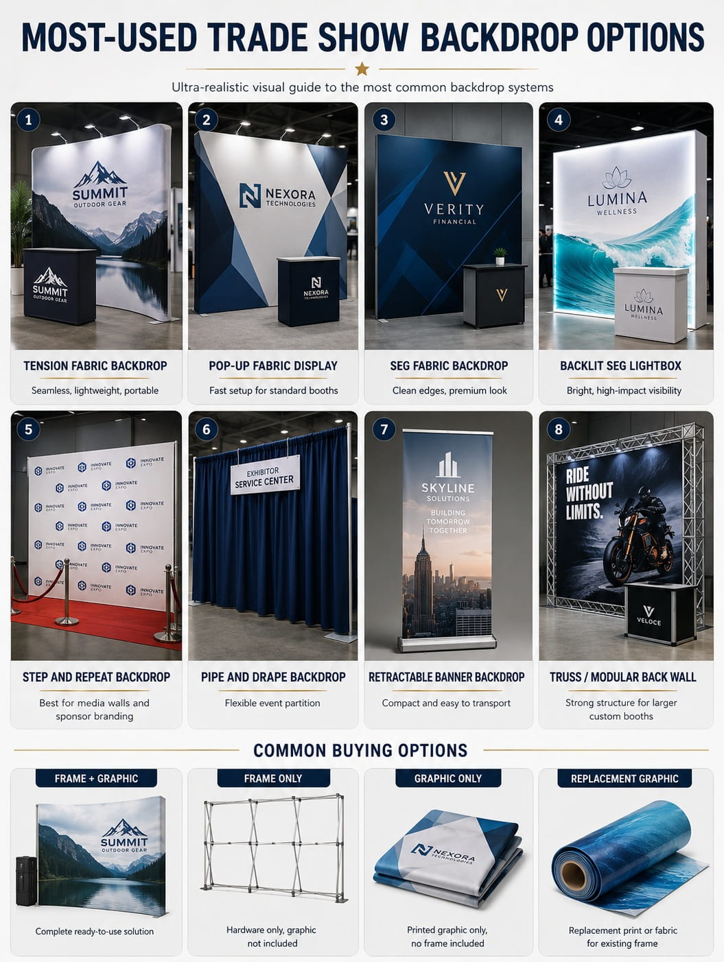 Trade Show Booth Backdrops Options 